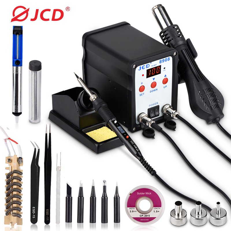 2 In 1 Soldering Rework Station 750W - JCD-Estação De Solda Com Pistola De