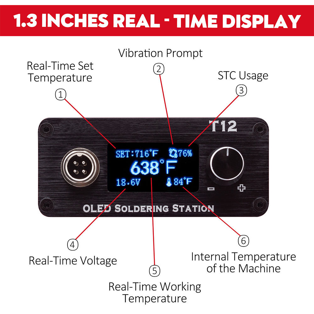 Estação de ferro de solda oled - T12 Soldering Station Oled avaliação e preço