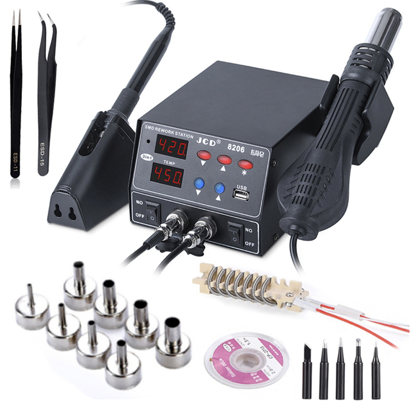 Estação de Solda Digital JCD 8 - 2 In 1 Soldering Rework Station 750W avaliação e preço
