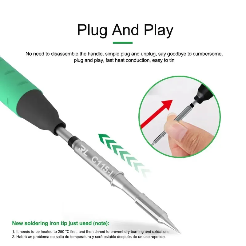RELIFE C115-K/I/IS Ponta de Fe - C115 Nano Soldering Iron Station avaliação e preço